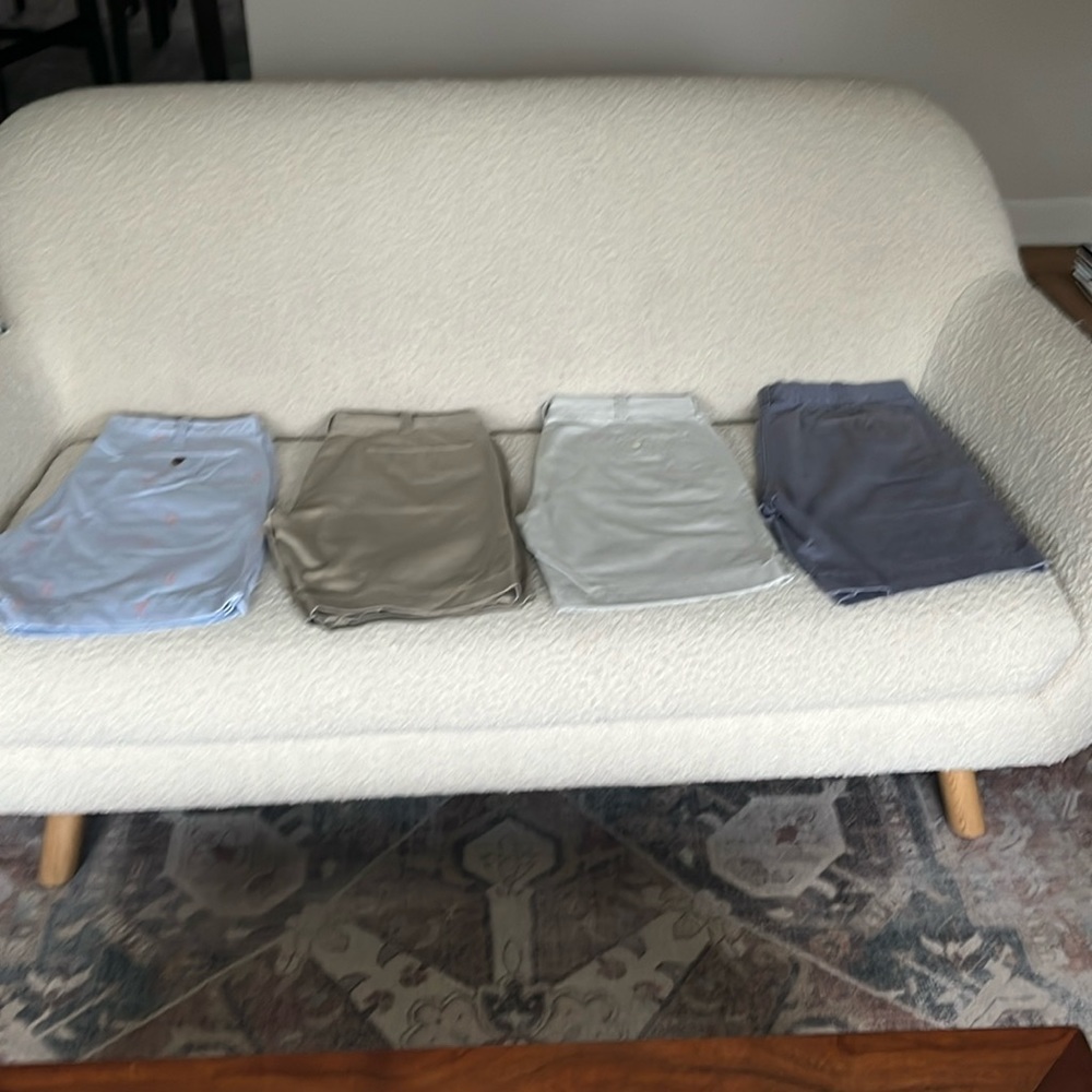 Used Lot of 4 J Crew 34 waist cotton shorts